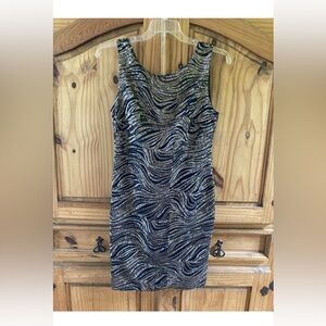 Women Calvin Klein black copper color sequins sexy sleeveless tank dress size 12